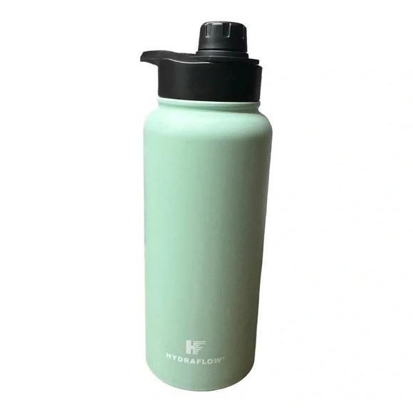 Hydraflow Water Bottle Triple Wall Insulated Stainless Steel Chug Lid Power Aqua - Picture 1 of 9